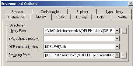 Delphi's environment options dialog